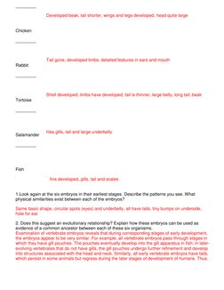 Homologies Worksheet.pdf Evidence of Evolution Worksheet Answers | PDF | Homology (Biology ...