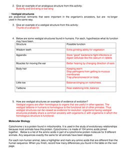 Homologies Worksheet.pdf Evidence of Evolution Worksheet Answers | PDF | Homology (Biology ...