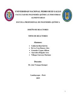 1 
 
UNIVERSIDAD NACIONAL PEDRO RUIZ GALLO 
FACULTAD DE INGENIERÍA QUÍMICA E INDUSTRIAS 
ALIMENTARIAS 
ESCUELA PROFESIONAL DE