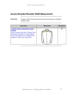 Shoulder Measurement Guide Garment Measurement Guide PDF | PDF | Seam (Sewing) | Softlines (Retail)
