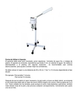 Forma de Utilizar el Aparato. 
El paciente debe estar semi recostado, poner algodones  húmedos de agua fría, o rodajas de