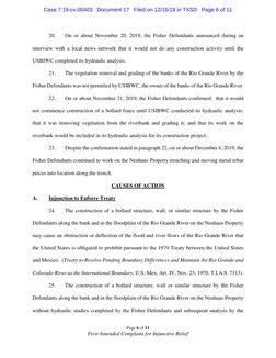 Page 6 of 11 
First Amended Complaint for Injunctive Relief 
 
 
20. 
On or about November 20, 2019, the Fisher Defendants an