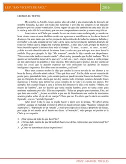 PROF. MANUEL TRELLES 
I.E.P. “SAN VICENTE DE PAÚL” 
2016 
LEEMOS EL TEXTO: 
 
 
Mi nombre es Astolfo, tengo quince años d