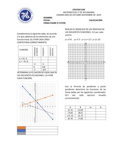 COLEGIO GAE 
MATEMÁTICAS 3° DE SECUNDARIA 
EXAMEN MES DE OCTUBRE NOVIEMBRE DE  2019 
NOMBRE: 
FECHA: