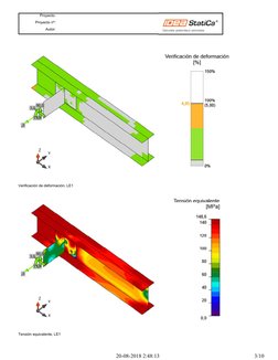 Proyecto:
Proyecto nº:
Autor:
Verificación de deformación, LE1 
Tensión equivalente, LE1 
20-08-2018 2:48:13
3/10
