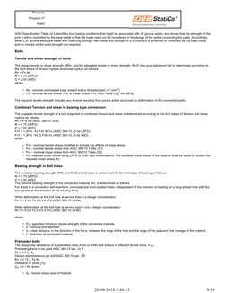 Proyecto:
Proyecto nº:
Autor:
AISC Specification Table J2.5 identifies four loading conditions that might be associated with