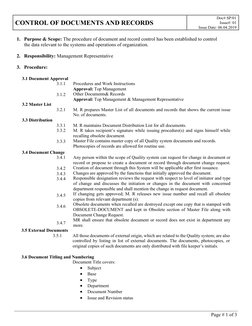 Document Control Procedure Overview | PDF | Backup | Computer File