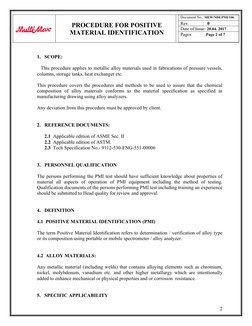 Positive Material Identification Checklist.pdf Positive Material Identification Procedure | PDF | Welding | Construction