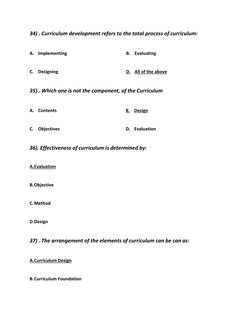 Curriculum Development Exam Questions | PDF | Curriculum | Evaluation