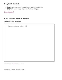 (https://www.youtube.com/channel/UC3mXZPHeJ_KOfm0xvWF7KCQ)4. Applicable Standards
IEC 60044-1: Instrument transformers – cur