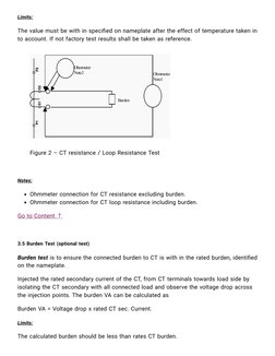 Limits:
The value must be with in speciﬁed on nameplate after the effect of temperature taken in
to account. If not factory t