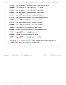 8/24/2019
Check Engine Service Soon Diagnostic Trouble Code Definitions and Retrieval Methods (OBD1 and OBD2) - 2CarPros
http