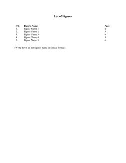 List of Figures 
 
S/L 
Figure Name 
Page 
1. 
Figure Name 1 
2 
2. 
Figure Name 2 
3 
3. 
Figure Name 3 
4 
4. 
Figure Name