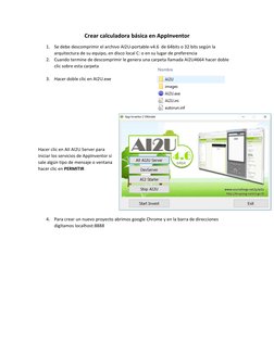 Crear calculadora básica en AppInventor 
1. Se debe descomprimir el archivo AI2U-portable-v4.6  de 64bits o 32 bits según la