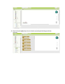  
 
13. Hacer la función suma: Hacer clic en el botón suma del panel de bloques del lado 
izquierdo 
 
