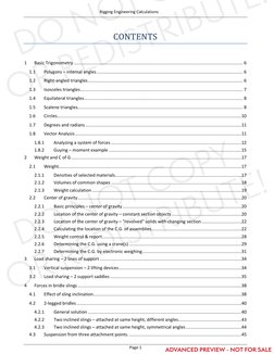 Rigging Engineering Calculations 
Page 1 
 
CONTENTS 
 
1 
Basic Trigonometry ............................................