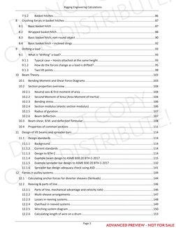 Rigging Engineering Calculations 
Page 3 
7.5.2 
Basket hitches ..........................................................