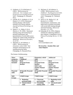 Skillstreaming Checklist.pdf Skillstreaming: Teaching Prosocial Skills | PDF | Reinforcement | Early ...