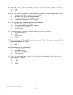 Fall Protection Competent Person Exam | PDF | Prevention | Safety