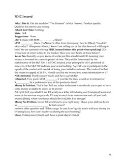 10 
FDIC Insured 
 
Why I like it:  Fits the model of “The Greatest” (which I wrote). Product specific. 
Qualifies for in