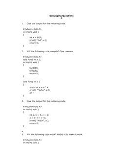 C Debugging Questions and Answers | PDF | Scope (Computer Science ...