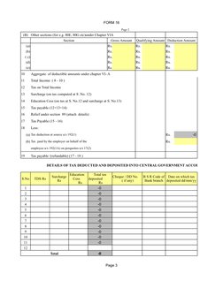 Downloadable Form 16 Formats | PDF | Employee Benefits | Payments