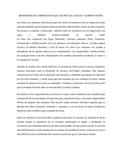 BENEFICIOS DE COMER ENSALADA DE FRUTAS. SALUD Y ALIMENTACIÓN. 
Las frutas son auténticas delicatessen que nos ofrece la natur