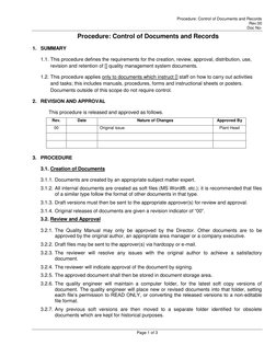 19-Procedure - Control of Documents | PDF | File Format | Document