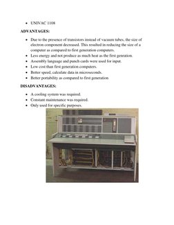 Overview of Computer Generations | PDF | Integrated Circuit | Central ...