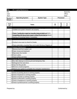 Computer Maintenance Checklist | PDF | Antivirus Software | Microsoft ...