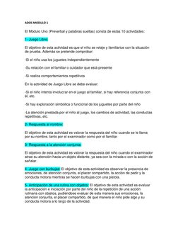 Actividades del Módulo 1 ADOS-2 | PDF | Espectro autista | Conceptos ...