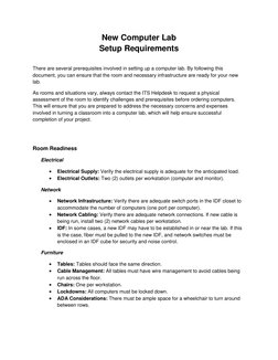 Computer Lab Setup Requirements Guide | PDF | Computer Network ...