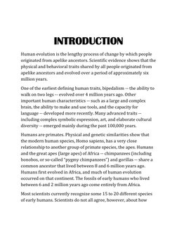 Human Evolution: An Investigatory Project | PDF | Homo | Human Evolution