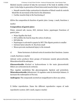 D Pharmacy 1st Year B Pharm First Sem - Anatomy & Physiology Notes ...