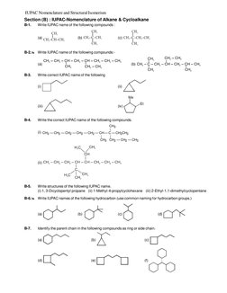 IUPAC Nomenclature and Structural Isomerism
Section (B) : IUPAC-Nomenclature of Alkane & Cycloalkane
B-1.
Write IUPAC name o