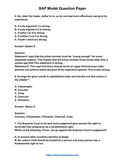 SAP Model Question Paper 
II. No, older the leader, better he is, as he can lead more effectively owing to his 
experience.