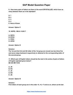 SAP Model Question Paper 
9.  How many pairs of letters are there in the word CRYSTALLIZE, which have as 
many between them