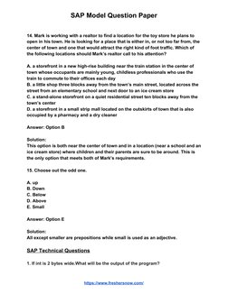 SAP Model Question Paper 
 
14. Mark is working with a realtor to find a location for the toy store he plans to 
open in hi