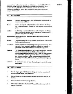 sensi~i~ity", 
and declared that "poets in our civilization . . . must be difficult"; these 
comments shed as much light on E