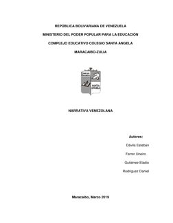 REPÚBLICA BOLIVARIANA DE VENEZUELA 
MINISTERIO DEL PODER POPULAR PARA LA EDUCACIÓN 
COMPLEJO EDUCATIVO COLEGIO SANTA ANGE