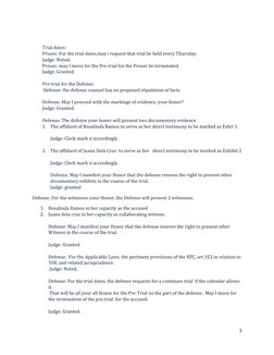 Pre-Trial Script for Criminal Case | PDF | Witness | Affidavit