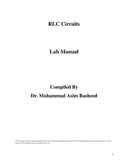 RLC Series Circuit Lab Manual | PDF | Electrical Network | Series And ...