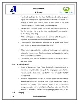 Stringing Procedure.pdf Pipeline Stringing Procedure Overview | PDF | Crane (Machine) | Pipe ...