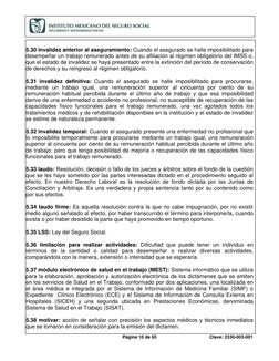 Página 10 de 65 
 
Clave: 2330-003-001
 
 
 
5.30 invalidez anterior al aseguramiento: Cuando el asegurado se