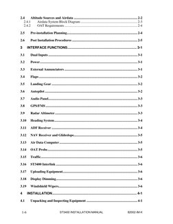 ST3400 INSTALLATION MANUAL 
82002-IM-K 
1-6 
2.4 
Altitude Sources and Airdata ........................................