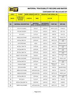 Material Traceability Record Template | PDF | Civil Engineering