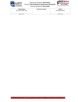 Subproceso de Apoyo: Laboratorios 
Formato: Vale de Material y Equipo para Laboratorios 
Fecha de aprobación: Enero 2018 
 
P