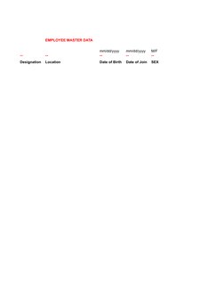 Employee Master Data Form Template | PDF