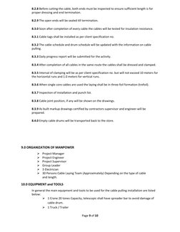 MV Cable Pulling Method Statement | PDF | Personal Protective Equipment ...