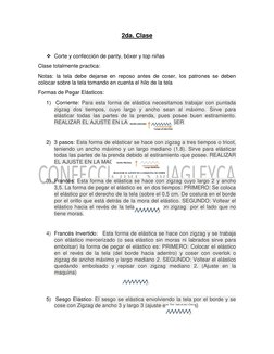 2da. Clase 
 
 Corte y confección de panty, bóxer y top niñas  
Clase totalmente practica: 
Notas: la tela debe dejarse en
